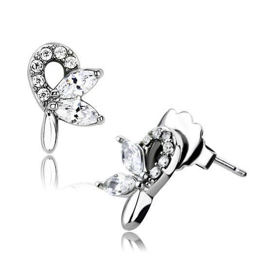 Women Stainless Steel Cubic Zirconia Earrings